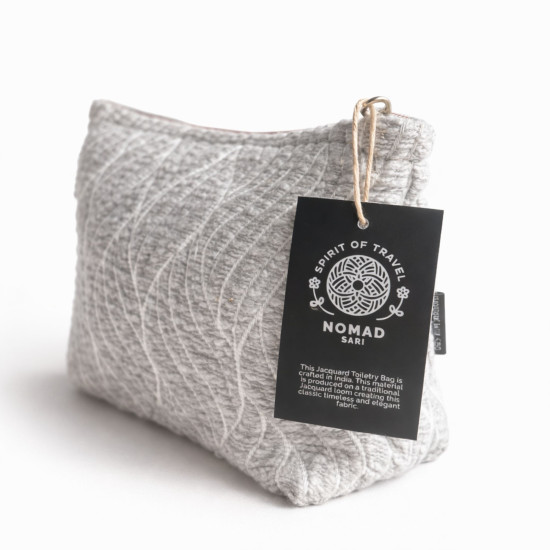 Trousse de toilette Nomad Sari indienne Jacquard - Tissage clair de lune