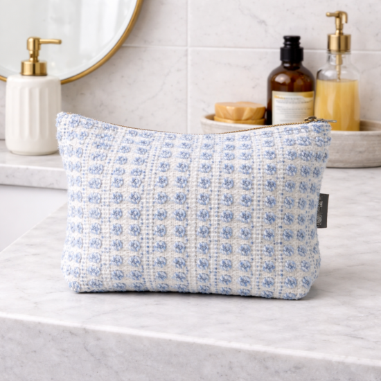 Trousse de toilette Nomad Sari indienne Jacquard - Indigo Echo