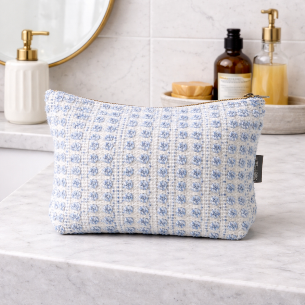 Trousse de toilette Nomad Sari indienne Jacquard - Indigo Echo