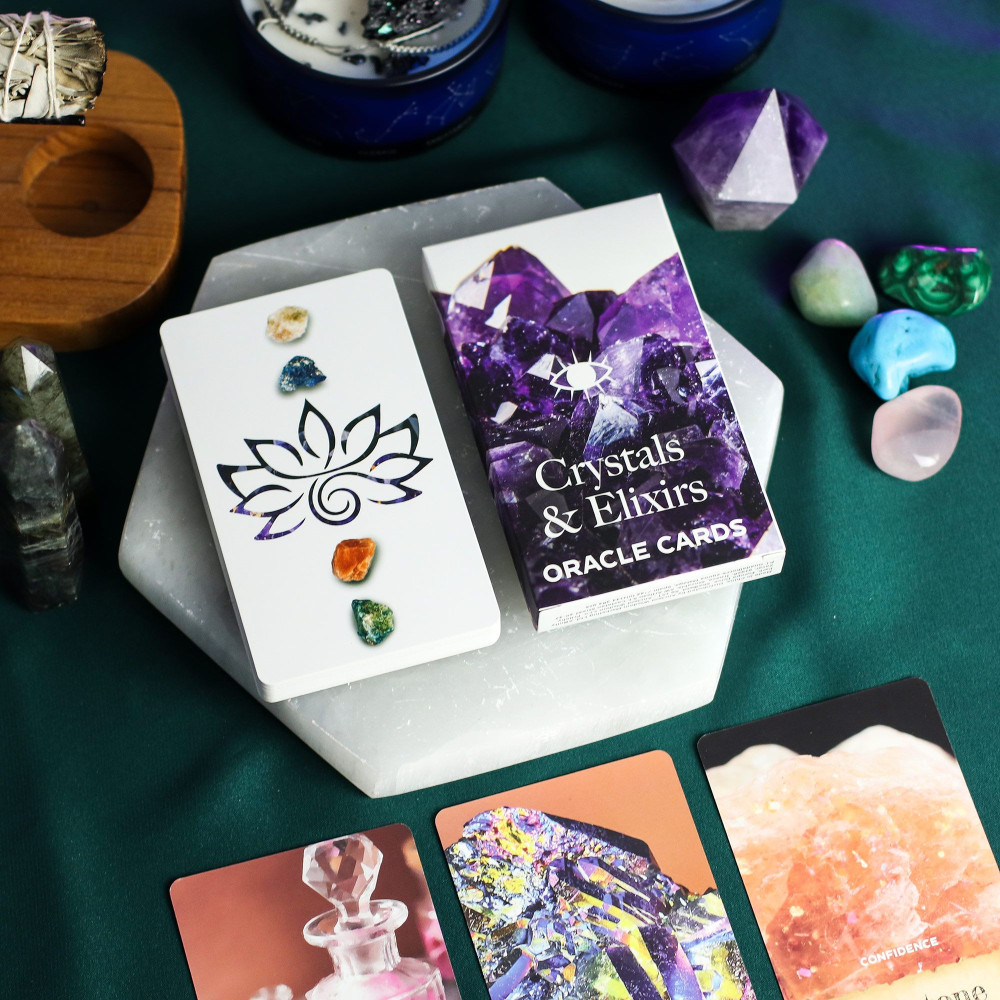 Cartes Oracle Cristaux et Élixirs - Jeu d'Énergie de Guérison