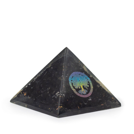 Petites pyramides d'organite 5,5 x 4,5 cm - Arbre de Vie - Éclats de tortaline noire
