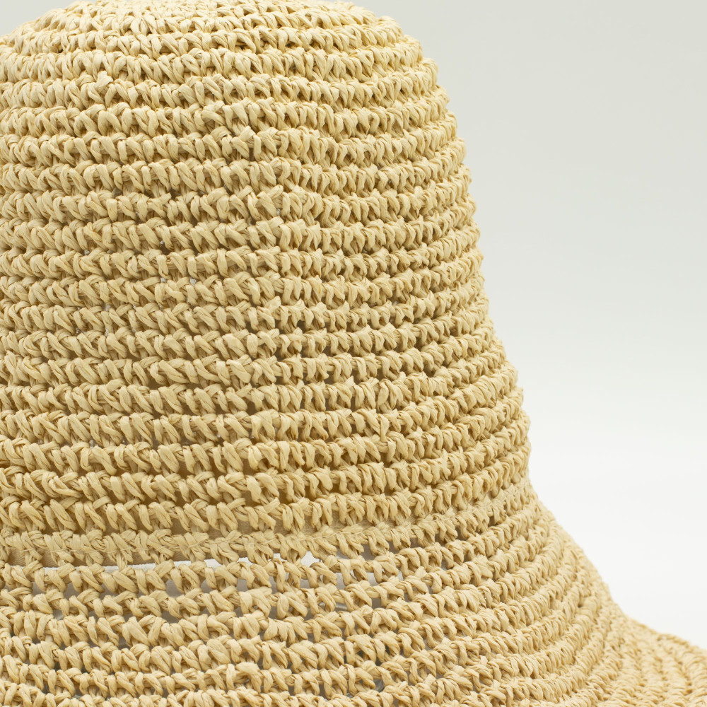 Chapeau de Soleil Floppy en Paille - Beige Naturel