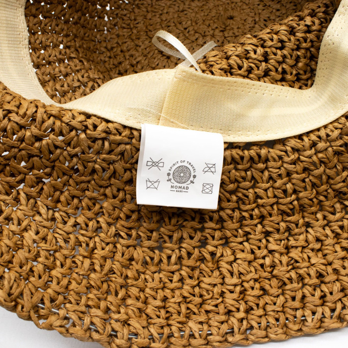 Chapeau de soleil souple en paille Nomad Sari - Café naturel