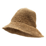 Chapeau de soleil souple en paille Nomad Sari - Café naturel
