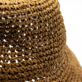 Chapeau de soleil souple en paille Nomad Sari - Café naturel