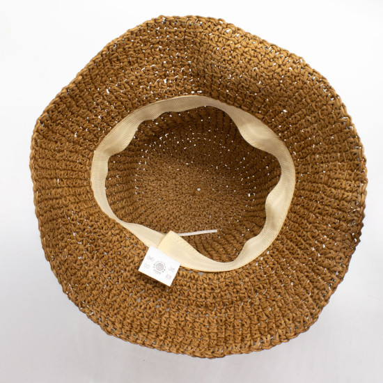 Chapeau de soleil souple en paille Nomad Sari - Café naturel