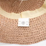 Chapeau de soleil souple en paille Nomad Sari - Rose poudré