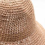 Chapeau de soleil souple en paille Nomad Sari - Rose poudré
