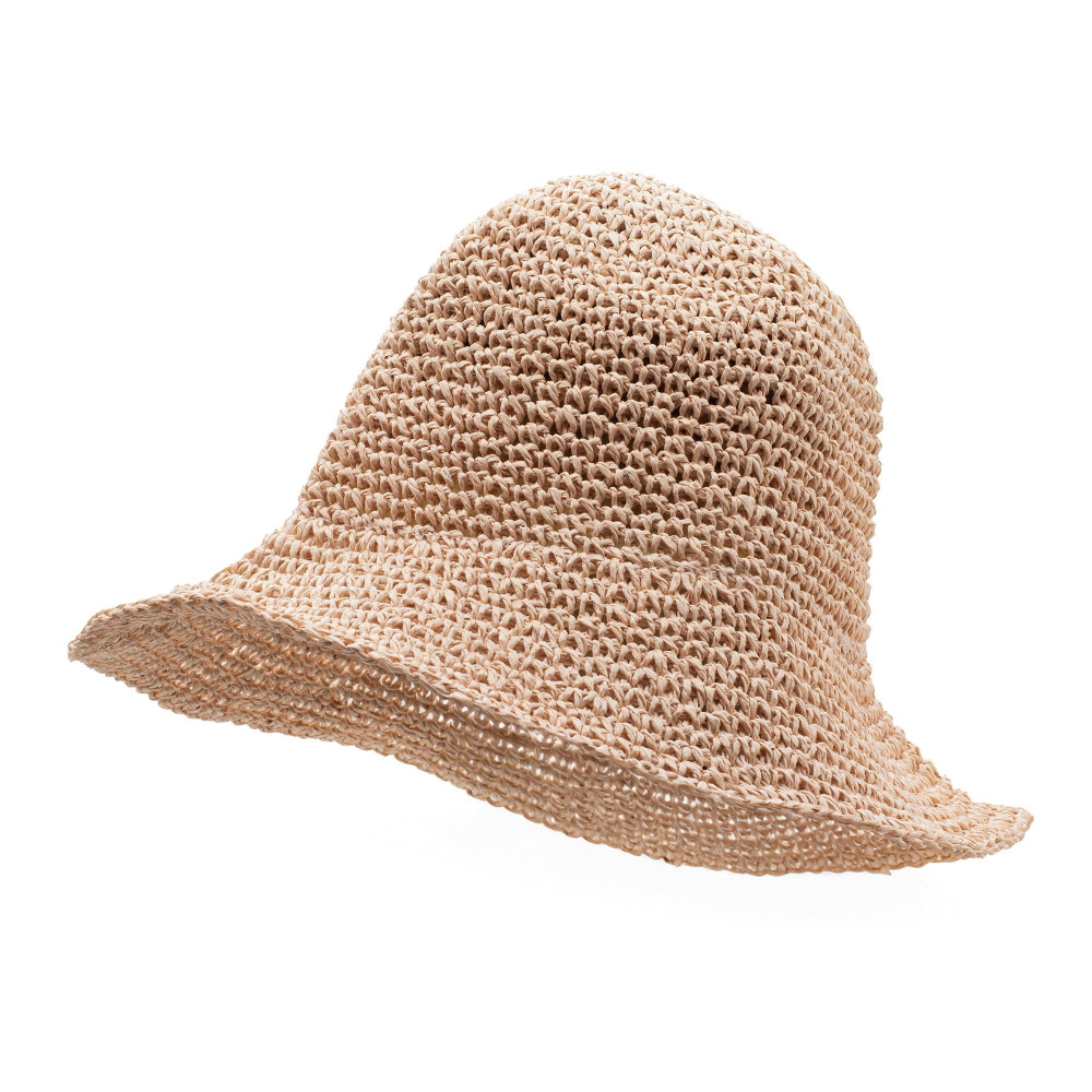Chapeau de soleil souple en paille Nomad Sari - Rose poudré