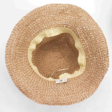 Chapeau de soleil souple en paille Nomad Sari - Rose poudré