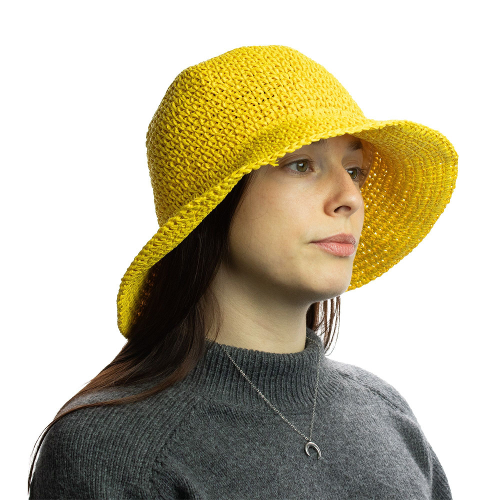 Chapeau de soleil souple en paille Nomad Sari - Jaune