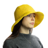 Chapeau de soleil souple en paille Nomad Sari - Jaune