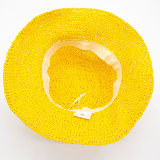 Chapeau de soleil souple en paille Nomad Sari - Jaune