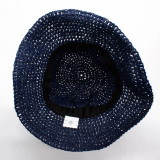 Chapeau de soleil souple en paille Nomad Sari - Bleu marine