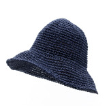 Chapeau de soleil souple en paille Nomad Sari - Bleu marine