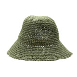 Chapeau de soleil souple en paille Nomad Sari - Vert mousse