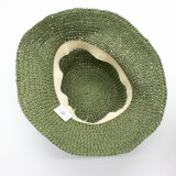 Chapeau de soleil souple en paille Nomad Sari - Vert mousse
