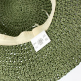 Chapeau de soleil souple en paille Nomad Sari - Vert mousse