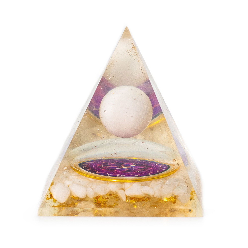 Pyramides d'organite Med 7x6cm - Sphère de quartz flottante - Morceaux de quartz