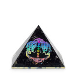 Petites pyramides d'organite 5,5 x 4,5 cm - Bouddha Chakra - Éclats de tortaline noire