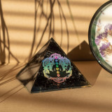 Petites pyramides d'organite 5,5 x 4,5 cm - Bouddha Chakra - Éclats de tortaline noire