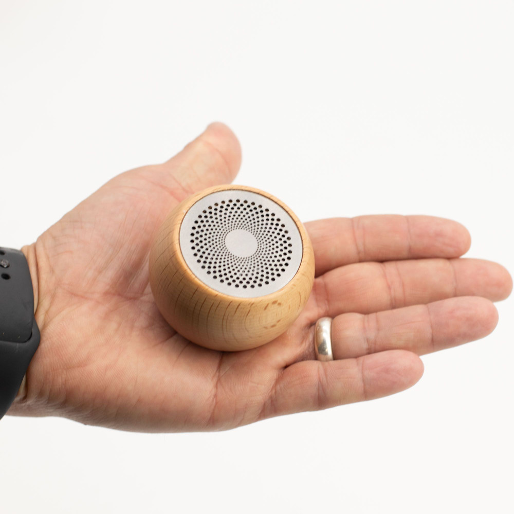 Mini-enceinte en bois à effet Mandela