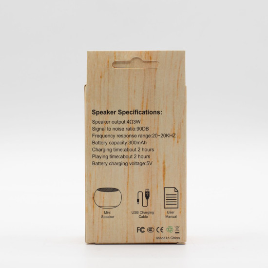 Mini-enceinte en bois à effet Mandela
