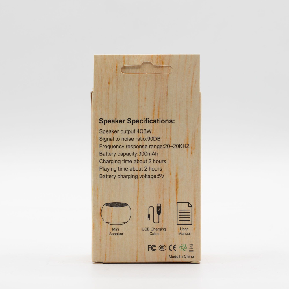 Mini-enceinte en bois à effet Mandela