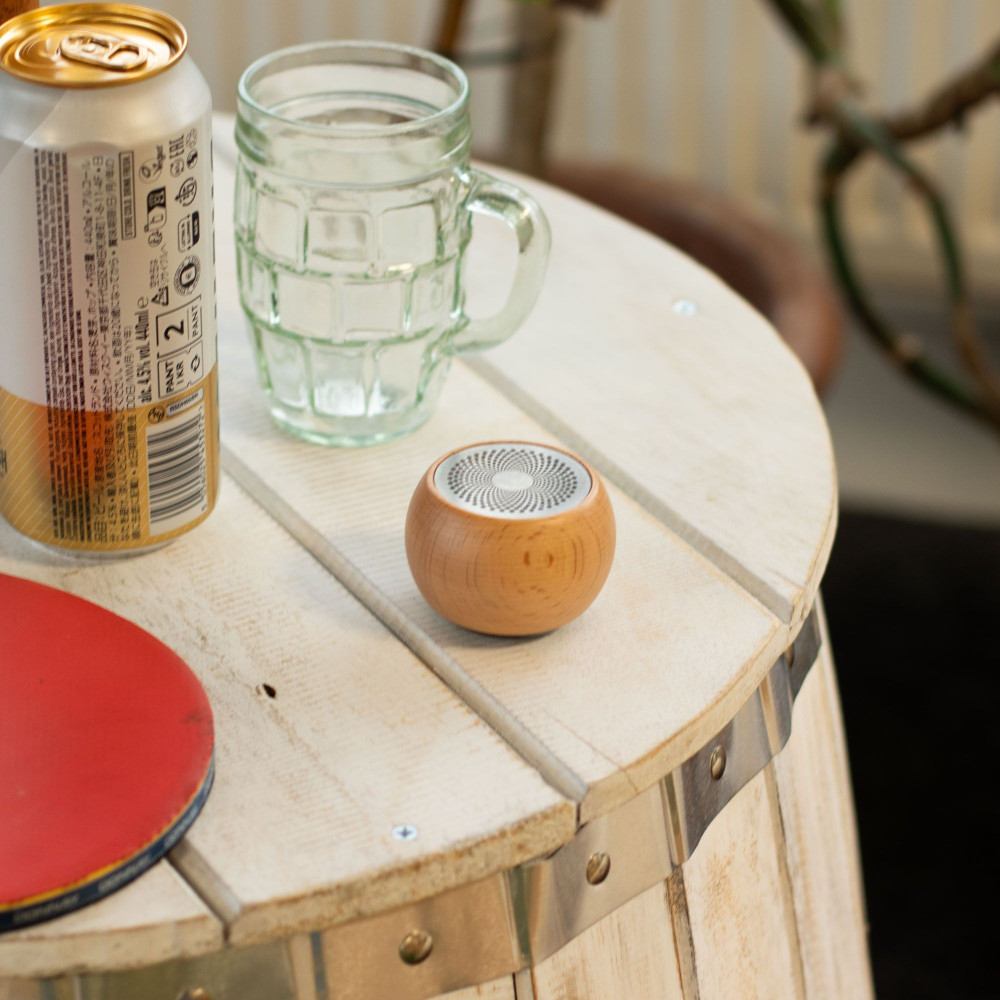 Mini-enceinte en bois à effet Mandela