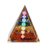 Pyramides Med Organite 7x6cm - Barres de cuivre - 7 éclats de chakra