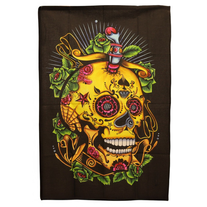 Décoration murale en coton (70 x 110 cm) - Crâne des morts