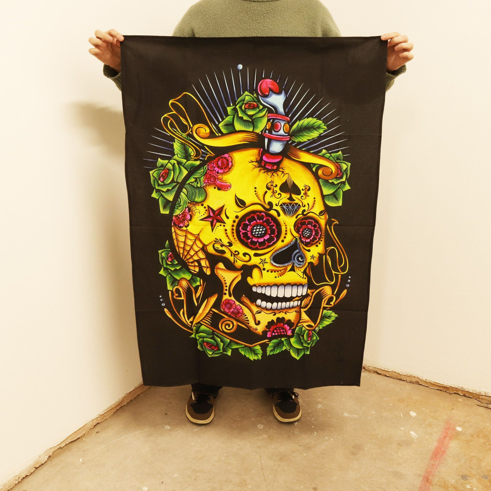 Décoration murale en coton (70 x 110 cm) - Crâne des morts