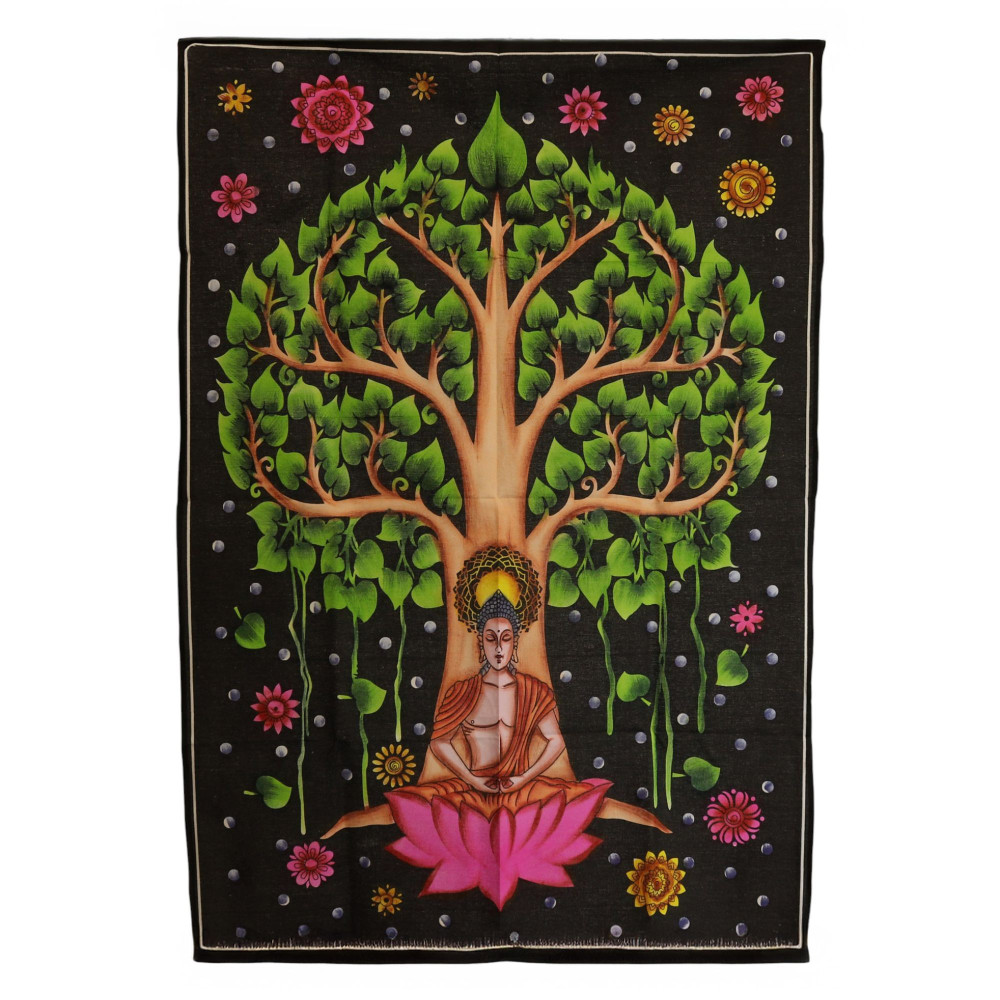 Décoration murale en coton (70 x 110 cm) - Arbre de la Bodhi