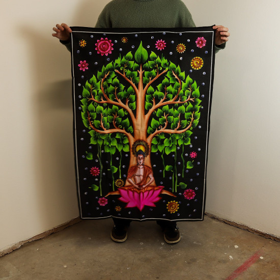 Décoration murale en coton (70 x 110 cm) - Arbre de la Bodhi