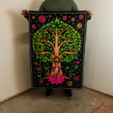 Décoration murale en coton (70 x 110 cm) - Arbre de la Bodhi