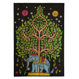 Décoration murale en coton (70 x 110 cm) - Éléphant et Arbre de Vie