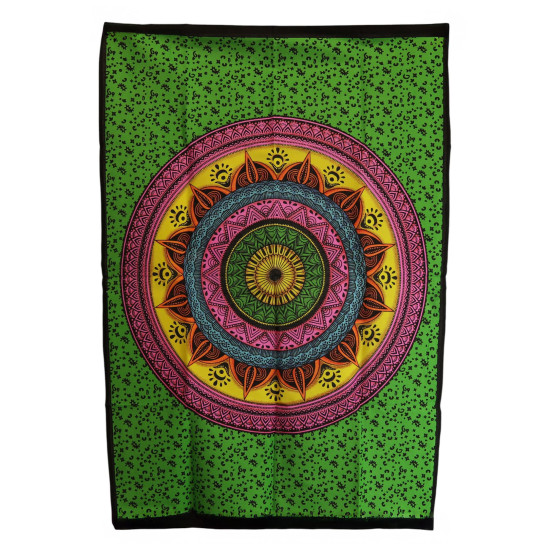 Décoration murale en coton (70 x 110 cm) - Mandala vibrant