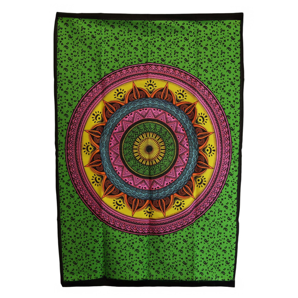 Décoration murale en coton (70 x 110 cm) - Mandala vibrant