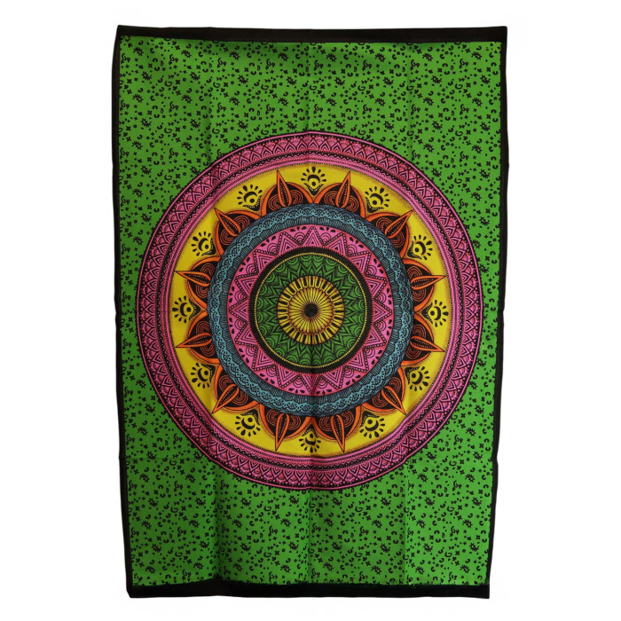 Décoration murale en coton (70 x 110 cm) - Mandala vibrant
