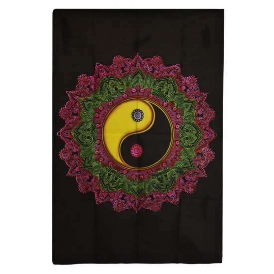 Déco murale en coton (70x110cm) - Mandala Ying & Yang