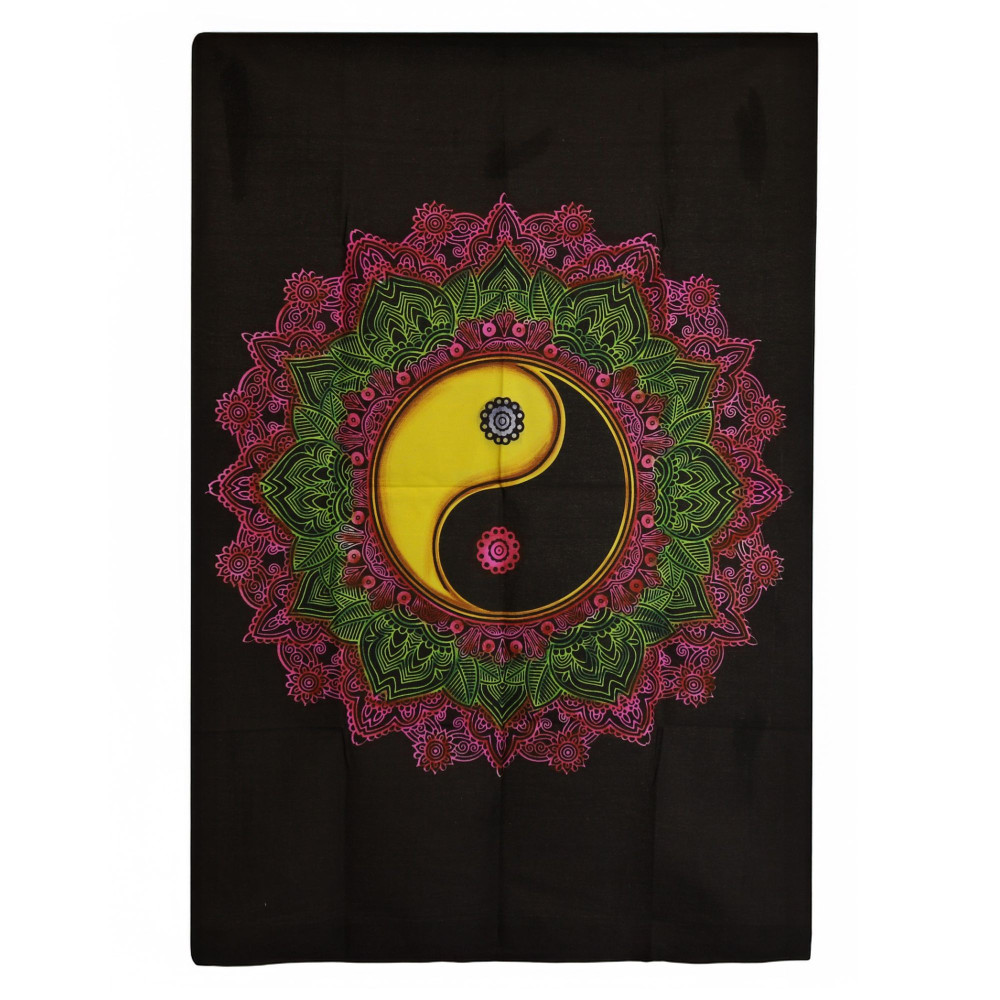 Déco murale en coton (70x110cm) - Mandala Ying & Yang