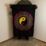 Déco murale en coton (70x110cm) - Mandala Ying & Yang