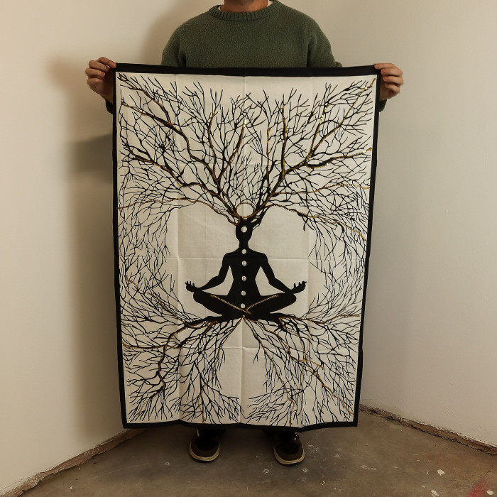 Décoration murale en coton (70 x 110 cm) - Connexion Chakra Terre