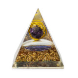 Pyramides d'organite moyenne 7x6cm - Améthyste enveloppée - Éclats de cuivre