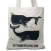Grand sac en coton naturel 6 oz 38 x 42 cm - BALEINES