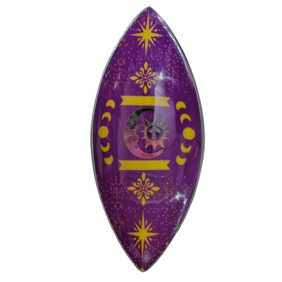 Bol à encens émaillé - Aluminium - Phases du soleil et de la lune violettes