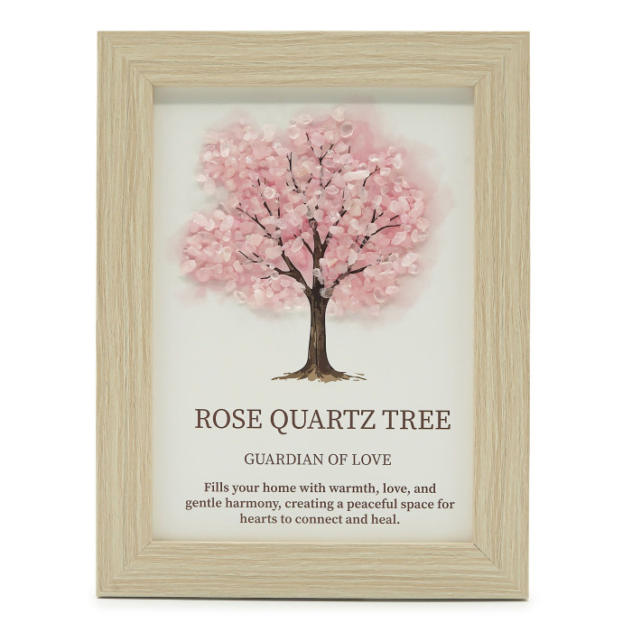 Image de pierre précieuse - Arbre de Vie - Quartz rose (20x14,7x1cm)