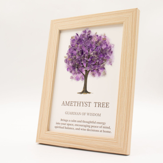 Image de pierre précieuse - Arbre de Vie - Améthyste (20x14,7x1cm)