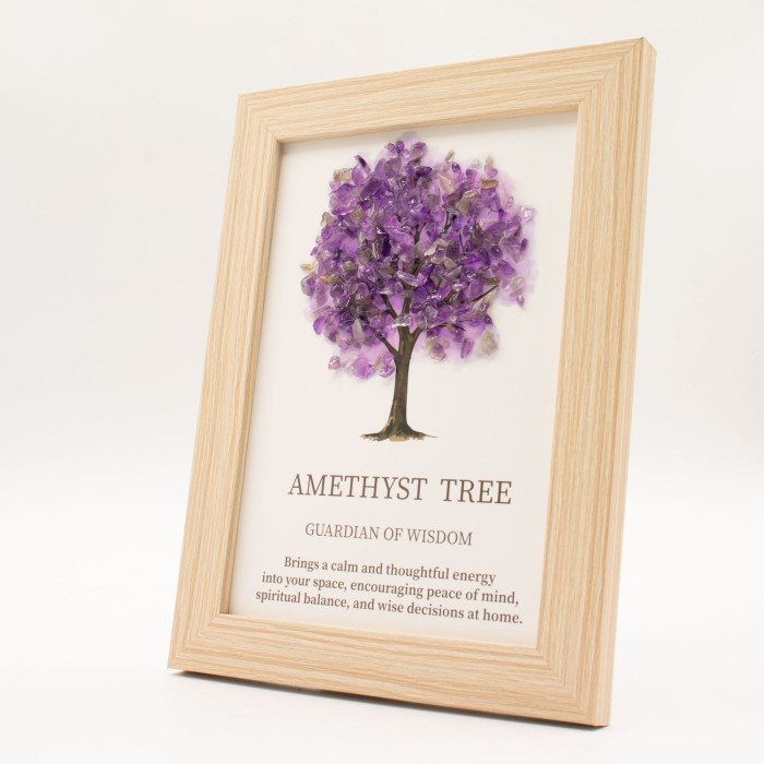 Image de pierre précieuse - Arbre de Vie - Améthyste (20x14,7x1cm)