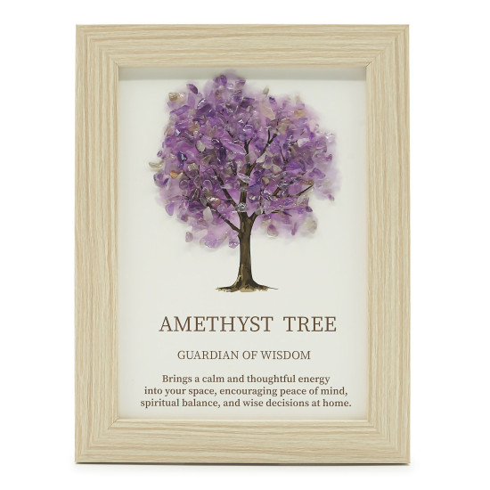 Image de pierre précieuse - Arbre de Vie - Améthyste (20x14,7x1cm)